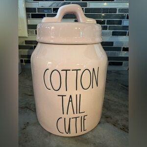 Rae Dunn Pink Cotton Tail Cutie Baby Canister
